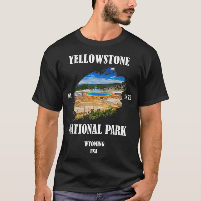 Yellowstone National Park - Grand Prismatic Wyomin T Shirt (Framsida)