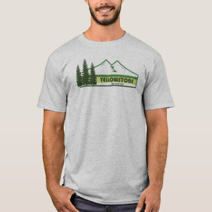 Yellowstone National Park Grönt Rand T Shirt