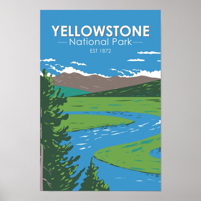 Yellowstone National Park Hayden Valley Vintage Poster (Framsidan)