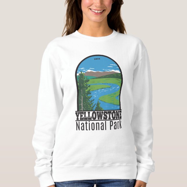 Yellowstone National Park Hayden Valley Vintage T Shirt (Framsida)