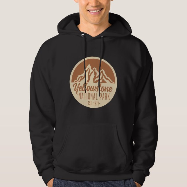 Yellowstone National Park Hiking Camping Hoodie (Framsida)