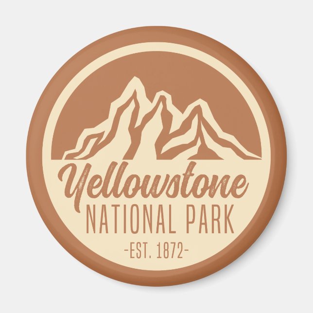 Yellowstone National Park Hiking Camping Magnet (Framsidan)