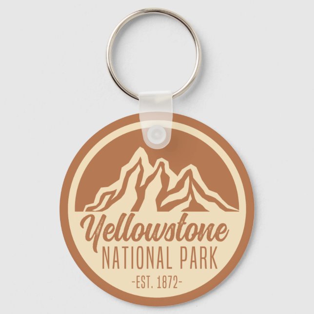 Yellowstone National Park Hiking Camping Nyckelring (Framsida)