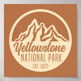 Yellowstone National Park Hiking Camping Poster