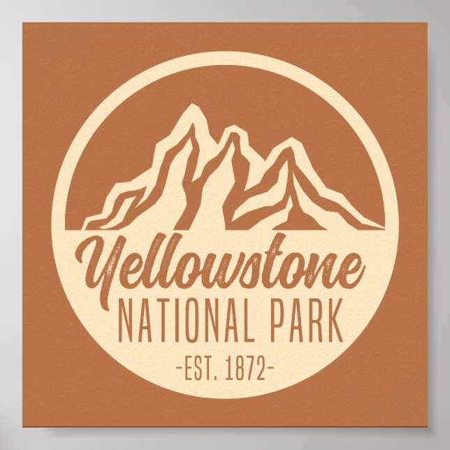 Yellowstone National Park Hiking Camping Poster (Framsidan)