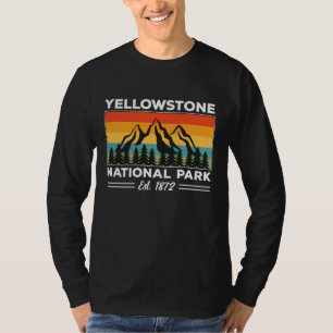 Yellowstone National Park Hiking Camping Retro T Shirt
