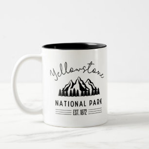 Yellowstone National Park Hiking Camping Två-Tonad Mugg