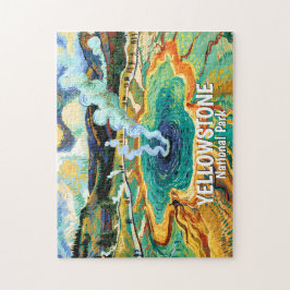 Yellowstone National Park Hot Spring Van Gogh Art Pussel