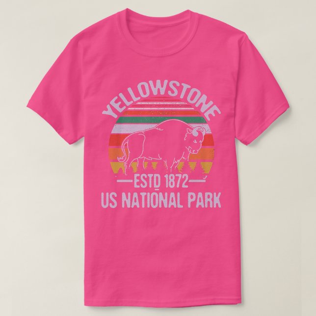 Yellowstone National Park, inrättad 1872 Bison T Shirt (Design framsida)