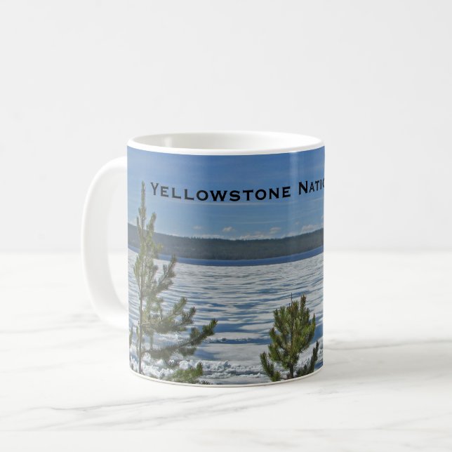 Yellowstone National Park Isig Vatten Fryst Sjö Kaffemugg (Framsida vänster)