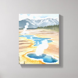 Yellowstone National Park | Landskapsvattenfärg Canvastryck