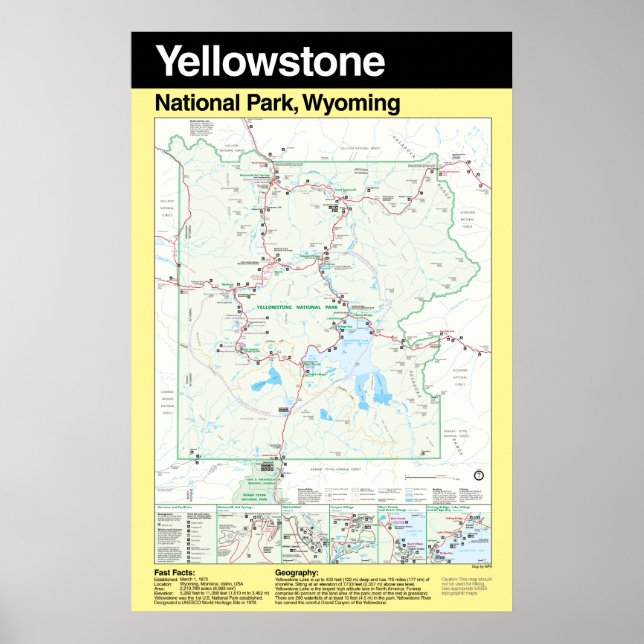 Yellowstone National Park Large Poster (Framsidan)