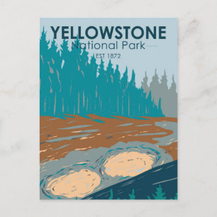 Yellowstone National Park Lera Volcano Vintage Vykort