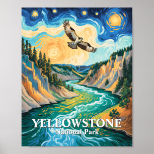 Yellowstone National Park Levande Fågel Fiskgjuse Poster