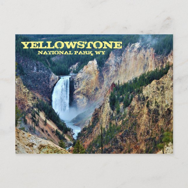 Yellowstone National Park, Lower Falls Vykort (Framsida)