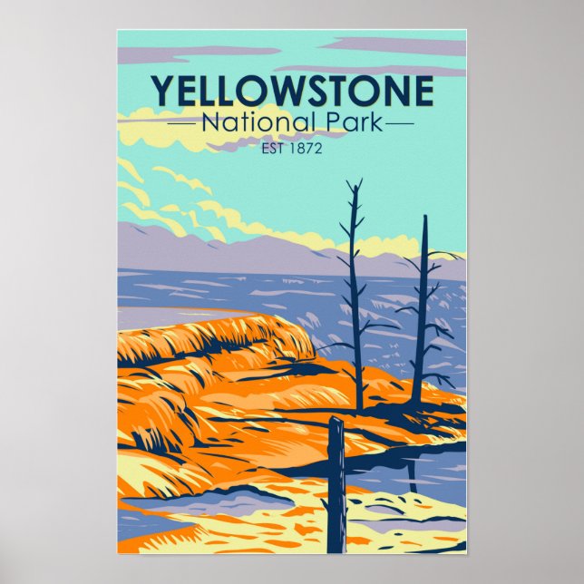 Yellowstone National Park Mammoth Hot Springs Poster (Framsidan)