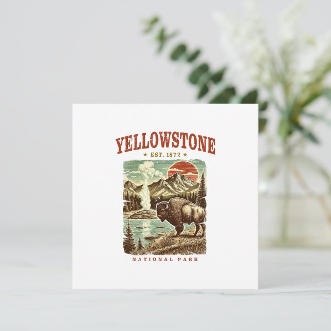 Yellowstone National Park - Mountain och Bison (Stående Fram)