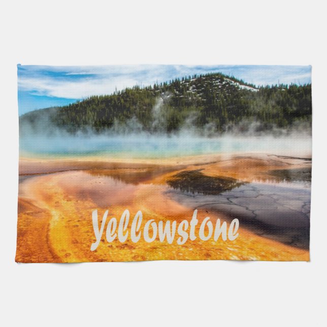 Yellowstone National Park Mountains Nature Animals Kökshandduk (Horisontell)
