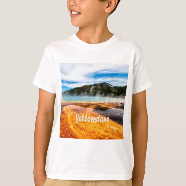 Yellowstone National Park Mountains Nature Animals T Shirt (Framsida)