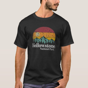 Yellowstone National Park Mountains Retro Hiking C T Shirt
