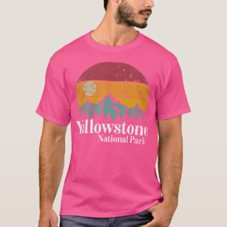 Yellowstone National Park Mountains Retro Hiking C T Shirt