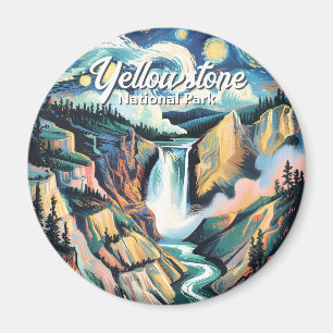 Yellowstone National Park Nedre Fall Livfull Magnet