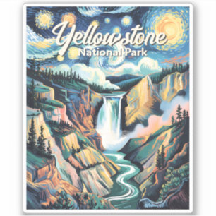 Yellowstone National Park Nedre Fall Vibrerande Klistermärken