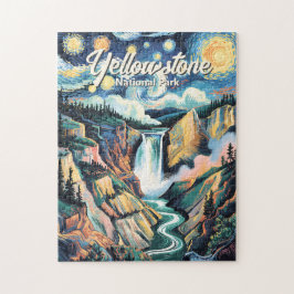 Yellowstone National Park Nedre Fallen Vibrerar Pussel