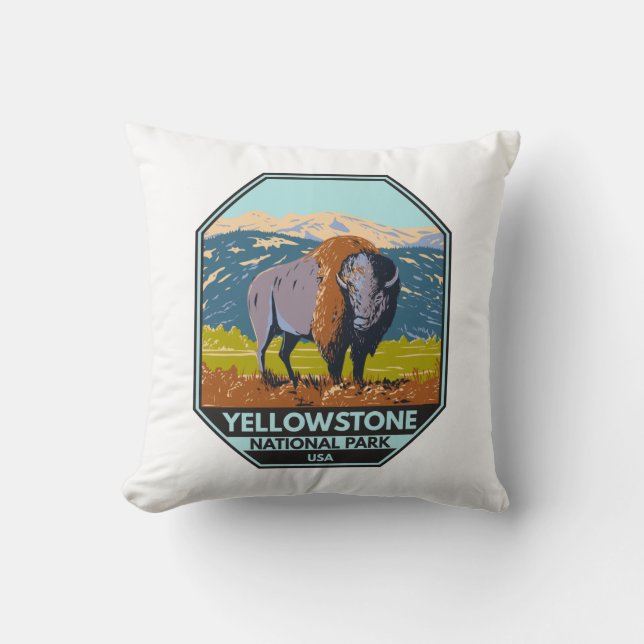 Yellowstone National Park North American Bison Kudde (Framsida)
