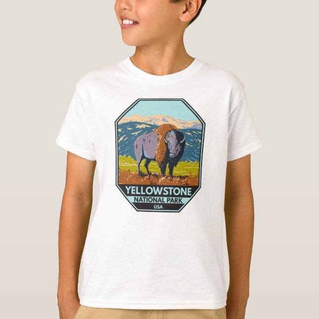 Yellowstone National Park North American Bison T Shirt (Framsida)