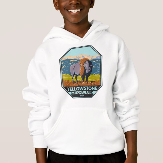 Yellowstone National Park North American Bison T Shirt (Framsida)