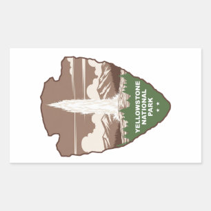 Yellowstone National Park Old Faithful Arrowhead Rektangulärt Klistermärke