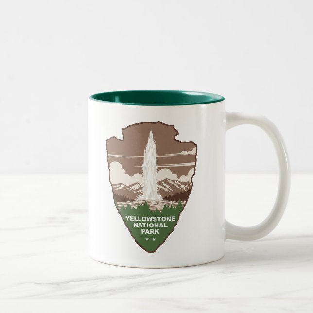 Yellowstone National Park Old Faithful Arrowhead Två-Tonad Mugg (Höger)