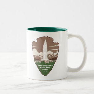 Yellowstone National Park Old Faithful pilspets Två-Tonad Mugg