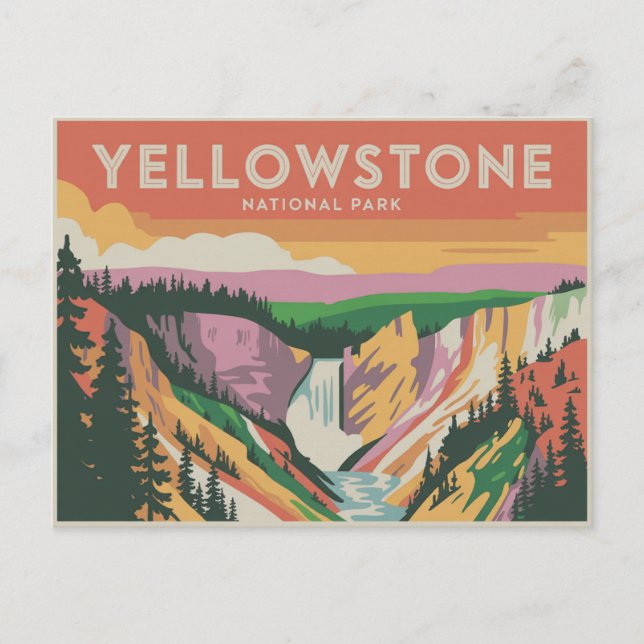 Yellowstone National Park Postcard Retro Vykort (Framsida)