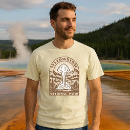 Yellowstone National Park Retro Art Deco T Shirt