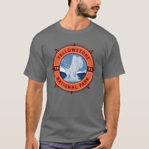 Yellowstone National Park Retro Compass Emblem T Shirt