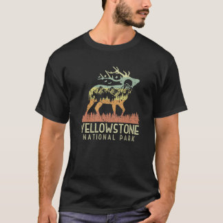 Yellowstone National Park Retro Vintage Mountain E T Shirt