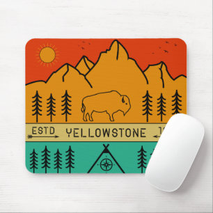 Yellowstone National Park Retro Wyoming USA Bison Musmatta