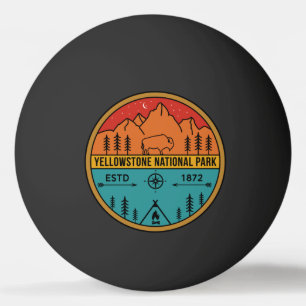 Yellowstone National Park Retro Wyoming USA Bison Pingisboll