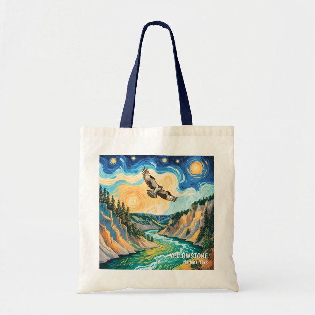Yellowstone National Park River Colorful Bird Art Tygkasse (Framsidan)