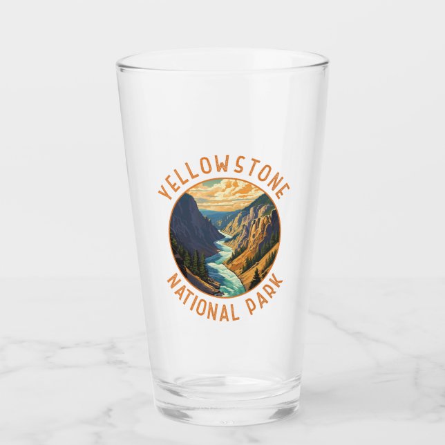 Yellowstone National Park River Distress Circle Glaskopp (Framsida)