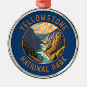 Yellowstone National Park River Distress Circle Julgransprydnad Metall