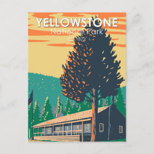 Yellowstone National Park Roosevelt Lodge Stugor Vykort