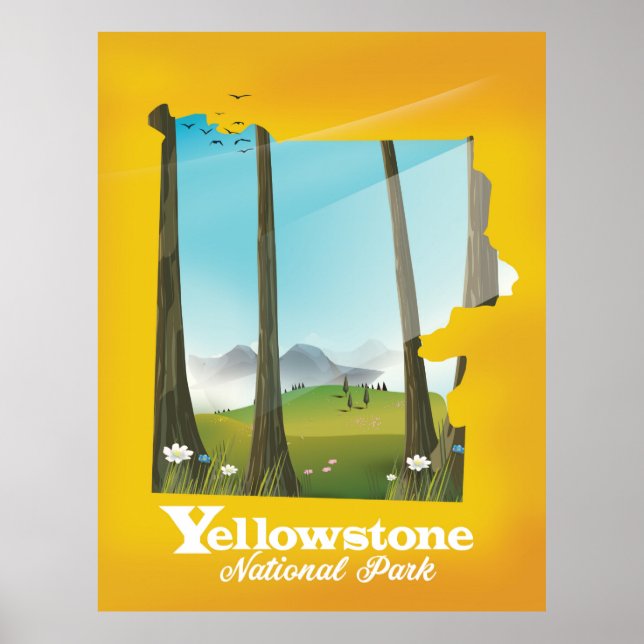 Yellowstone National Park semesteraffisch. Poster (Framsidan)