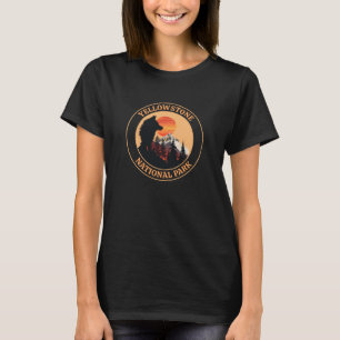 Yellowstone National Park, Solnedgång Varg Konst, T Shirt
