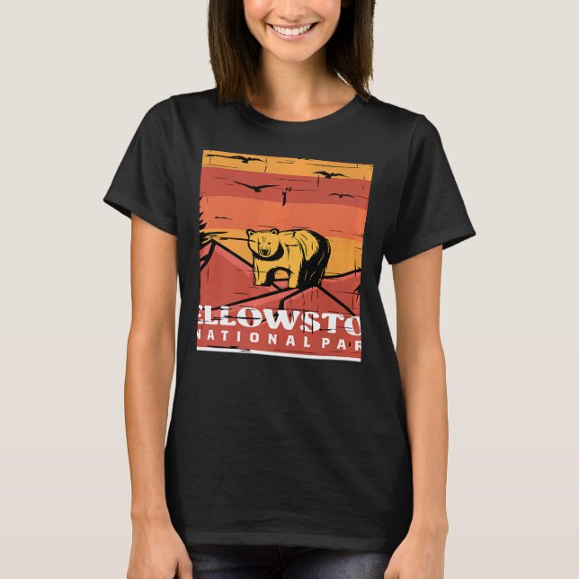 Yellowstone National Park Souvenir Grizzly Bear Wy T Shirt (Framsida)