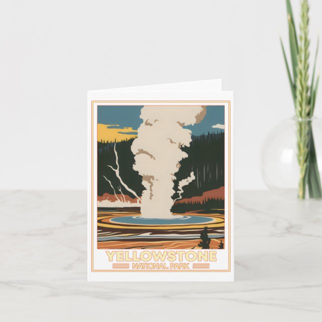 Yellowstone National Park Sticker Kort (Framsida)