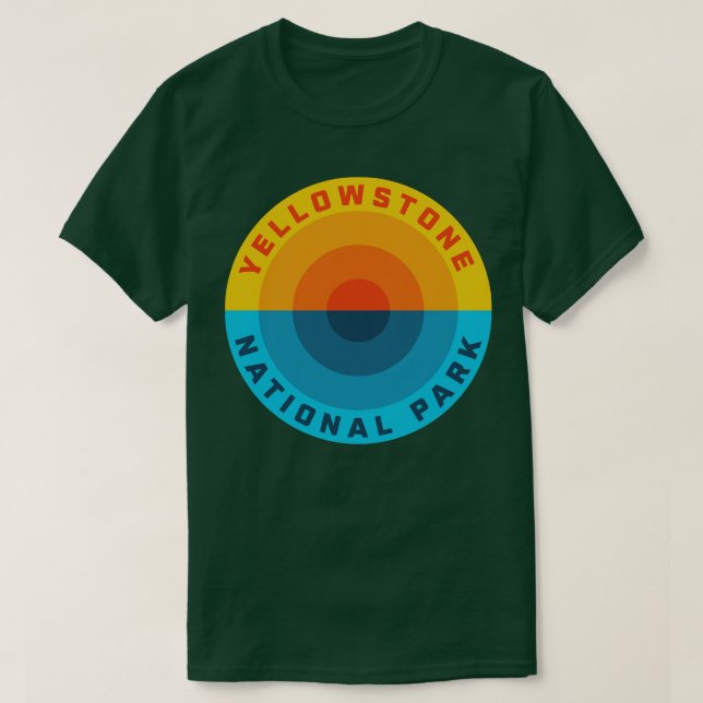 Yellowstone National Park Sunset Retro T Shirt (Design framsida)