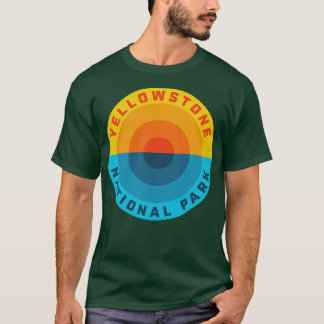 Yellowstone National Park Sunset Retro T Shirt